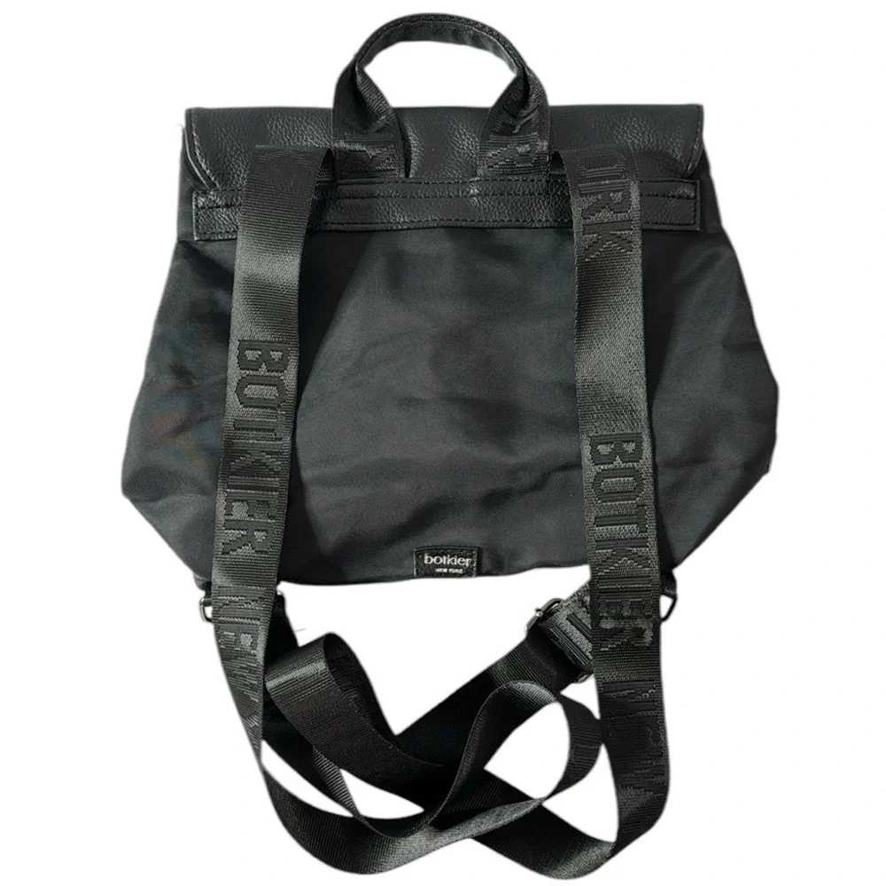 Botkier New York black Trigger mini faux leather trim backpack